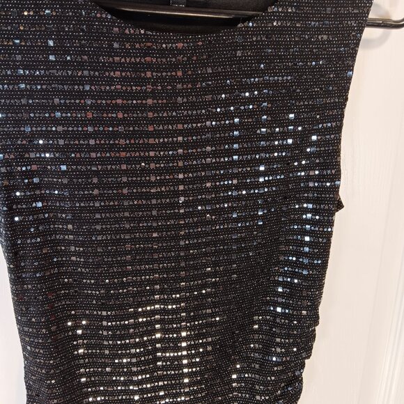 Eclipse NWOT Black Sequins Bodycon Cocktail Formal Mini Dress Women's Size XS - Picture 8 of 14